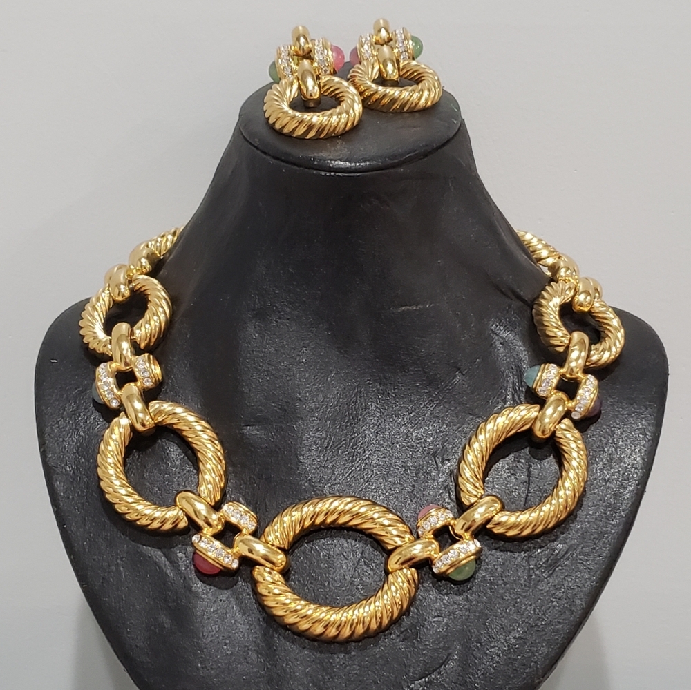 Vintage Givenchy Demi Parue Necklace Earring Set